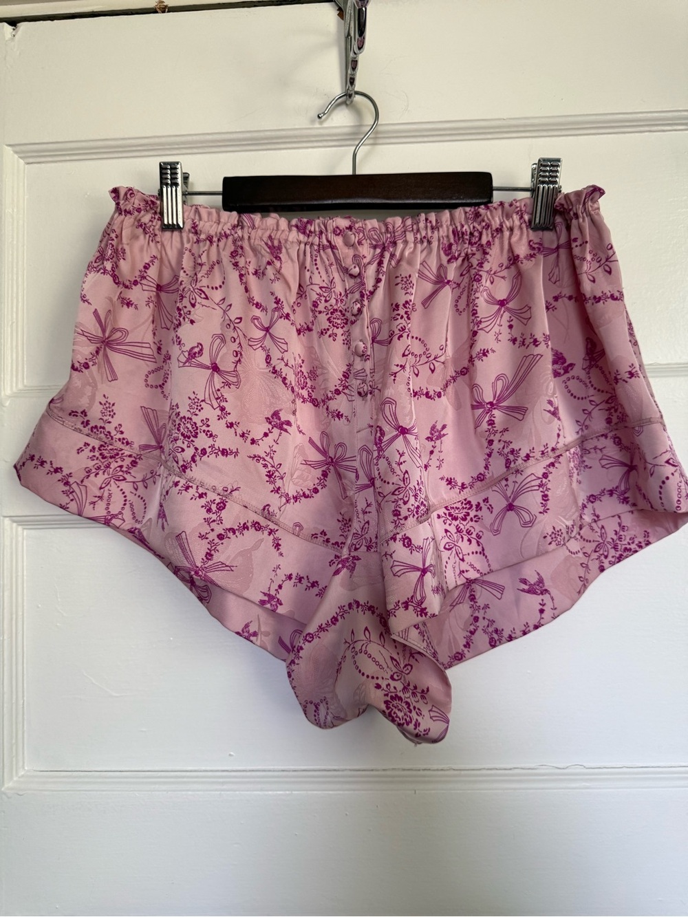 Free People Intimately Beauty Sleep Pink Floral Shorts with Elastic Waistband S
